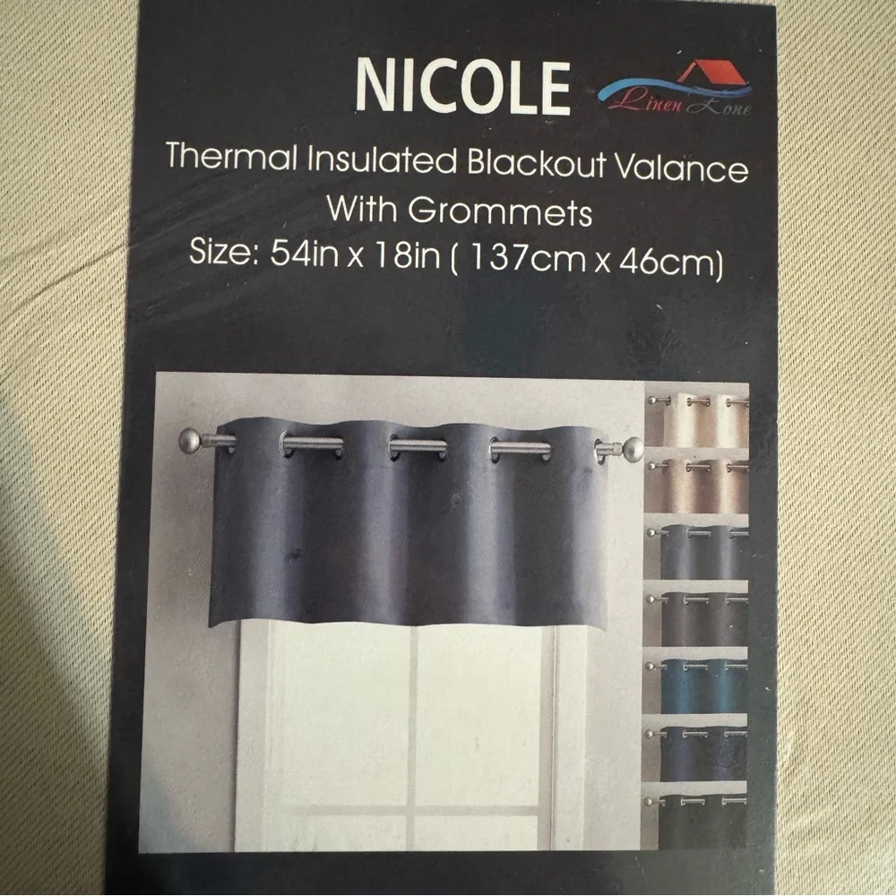 Nicole Ivory thermal insulated blackout valance with grommets